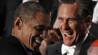 Obama and Romney trade jokes at New York charity dinner