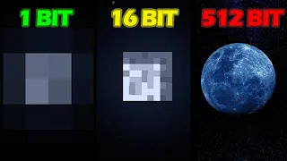 The Moon 1 bit 2 bit 4 bit 8 bit 16 bit 32 bit 64 bit 128 bits 256 bit 512 bit