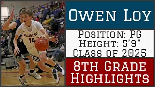 Owen Loy Class of 2025 8th Grade Year High School Varsity Season Highlights Point Guard