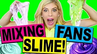 MIXING FAN'S SLIME INTO ONE GIANT FLUFFY SLIME CHALLENGE!!