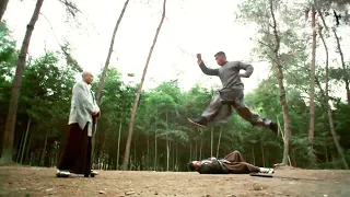 The enemy flew up and tried to assassinate Grandpa Kung Fu, but was beaten badly.