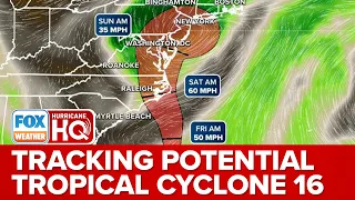 PTC 16 Getting More Organized, Will Soak East Coast And Forecast To Become Tropical Storm