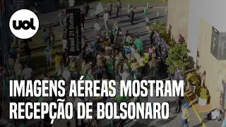 Chegada de Bolsonaro no Brasil: Imagens aéreas mostram recepção pequena ao ex-presidente