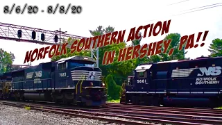 Norfolk Southern Action In Hershey, PA!! NS Harrisburg Line!!