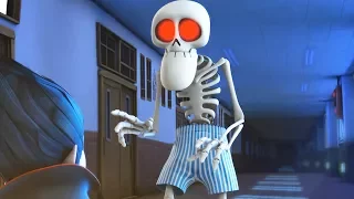 Funny Animated Cartoon | Spookiz Skeleton Teacher Wears Only His Underpants | Videos For Kids