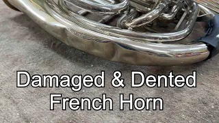 French Horn Bell Stem Damaged & Dented- band instrument repair