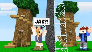 TROLLUJĘ BELLĘ PODGLĄDAJĄC PRZEZ ŚCIANĘ CO BUDUJE w Minecraft 🤣 DOMEK NA DRZEWIE | Vito vs Bella