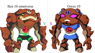 Ben 10 omniverse vs Gwen 10 side by side comparison Part 5