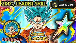 200% LEADER SKILL! 100% EZA AGL SSB GOKU LEVEL 10 LINKS! Dragon Ball Z Dokkan Battle