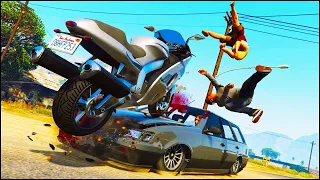 GTA 5 Motorcycle Crashes Episode 01 (Euphoria Physics Showcase)