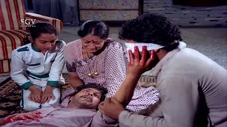 Emotional Climax Scene Of Thayi Kanasu Kannada Movie |Shankar Nag Sacrifices His Life For Charan Raj