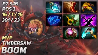 BOOM Timbersaw - Dota 2 Off Lane Gameplay - Patch 7.34b