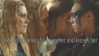 Lexa tells Clarke she loves her and kisses her