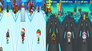 TALKING TOM GOLD RUN CHRISTMASH VS HALLOWEEN Becca Santa Tom Elf WITCH Angela MUMMY TOM  ZOMBIE BEN