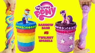 D.I.Y. MY LITTLE PONY Rainbow Dash VS Twilight Sparkle Slime Challenge