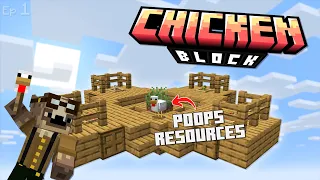 Surviving on a Skyblock world with NOTHING but...Chickens?! | "ChickenBlock" Modpack Ep1