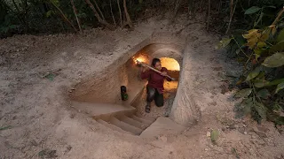 Amazing Girl Solo Build The Most Secret Underground in the Jungle Alone