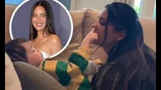 Olivia Munn jokingly says 'goodbye' to 'personal space' as she lets son Malcolm, two, put a finger
