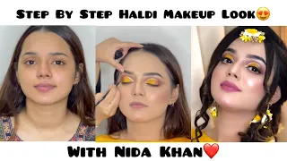 Haldi Makeup Look | Makeup By Aasiya Kashmiri | Nida Khan | Half Cut Crease |Makeup Tutorial
