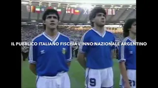 Italia 90 Argentina-Germania fischi vergognosi all’inno argentino...Italia di merda...forza Napoli!!