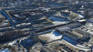 Aerial view of Sing Sing Prison, Ossining, NY