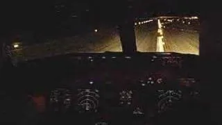 Boeing 737 Night Landing in Vienna Cockpit View