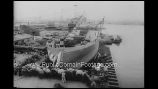 World War 2 U.S. Navy speeds launches of battle ships 1942