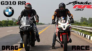 BMW G310RR vs Apache RR310 Drag Race | Performance Test