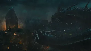 Godzilla saves Madison from Ghidorah / GODZILLA: KING OF THE MONSTERS (2021)