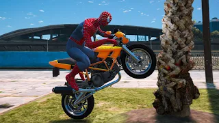 GTA 5 Spiderman Motorcycle Fails/Ragdolls Episode 21 (Euphoria Ragdolls)