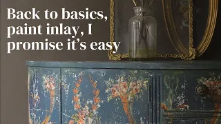 How to use IOD paint inlays with Chalk Paint or lacquer DIY furniture flip.