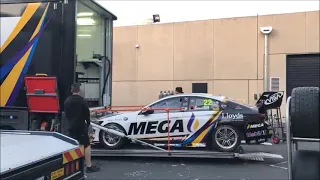 Loading a Supercars B-Double race transporter in 68 seconds