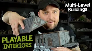 Multi-Level Buildings with Playable Interiors for TABLETOP GAMES