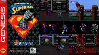 The Death and Return of Superman - Title Screen (Sega Genesis Version)