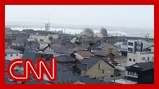 See massive waves after earthquake hits Japan