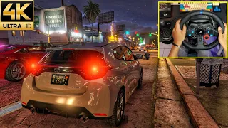 GR Yaris - GTA 5 | Night Free roam | Logitech G29 steering wheel gameplay