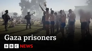 Israeli videos of humiliated prisoners in Gaza “could breach international law” | BBC News