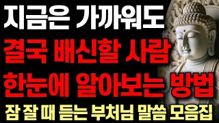 지금은 가까워도 결국 배신할 사람 알아보는 방법 I 노후에 좋은 사람인지 보려면 '이것'을 먼저 봐라 I 자면서 듣는 부처님 말씀 4시간 I 명언 I 오디오북 I 독경 I 인간관계