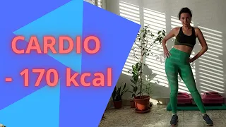 Szybkie ciche cardio w domu! Bez maty i bez skakania. Dla początkujących!