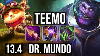 TEEMO vs DR. MUNDO (TOP) | 4.6M mastery, 1700+ games, 10/4/17, Dominating | EUW Master | 13.4