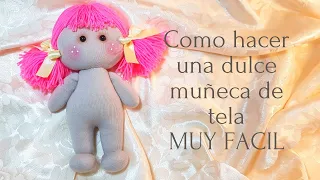 como hacer una muñeca de tela, muy facil y hermosa - MOLDE GRATIS