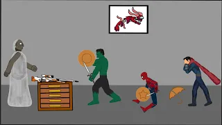 Squid Game Granny VS Hulk, Spiderman, Deadpool parody animation video - Drawing cartoons 2 HD