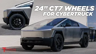 Biggest Wheels Ever on Cybertruck! 🙌🏼 24" Forged CT7 Wheel & Tire Upgrade for Tesla Fitment