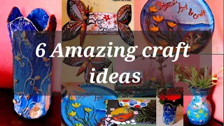 6 Amazing craft ideas using waste materials / Best out of waste/Handmade homedecore craft idea