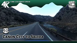 US 50 drive from Canon City to Salida, Colorado in 4K