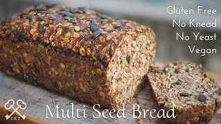 Easy Gluten Free Multi Seed Bread | Vegan, No Knead, No Yeast, Sugar Free!