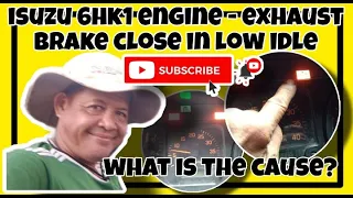What is the cause if exhaust brake close in low idle?