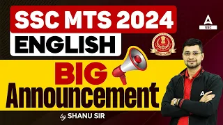 📢Big Announcement By Shanu Sir | How to Prepare English For SSC MTS 2024