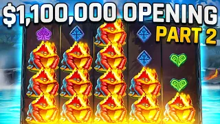 $1100000 BONUS HUNT OPENING - Part 2 🎰 113 Slot Bonuses - Fire Toad & Book of Shadows