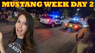 MUSTANG WEEK 2020 DAY 2! BURNOUTS, COPS, REVVING, PULLOUTS! Myrtle Beach Madness